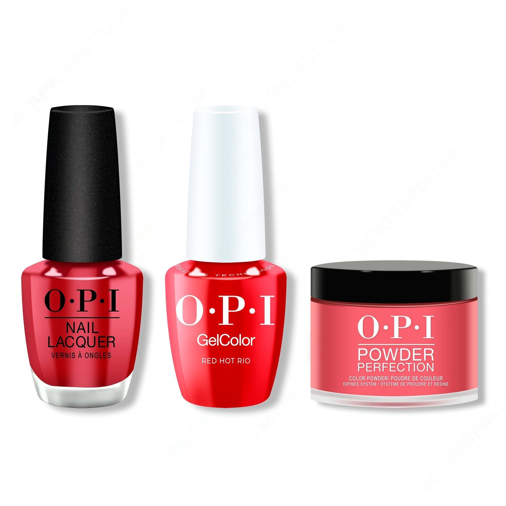 OPI - Intelli-Gel, Lacquer & Dip Combo - Red Hot Rio - Salon Quality