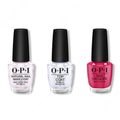 OPI - Nail Lacquer Combo - Base, Top & 15 Minutes of Flame - Salon Quality