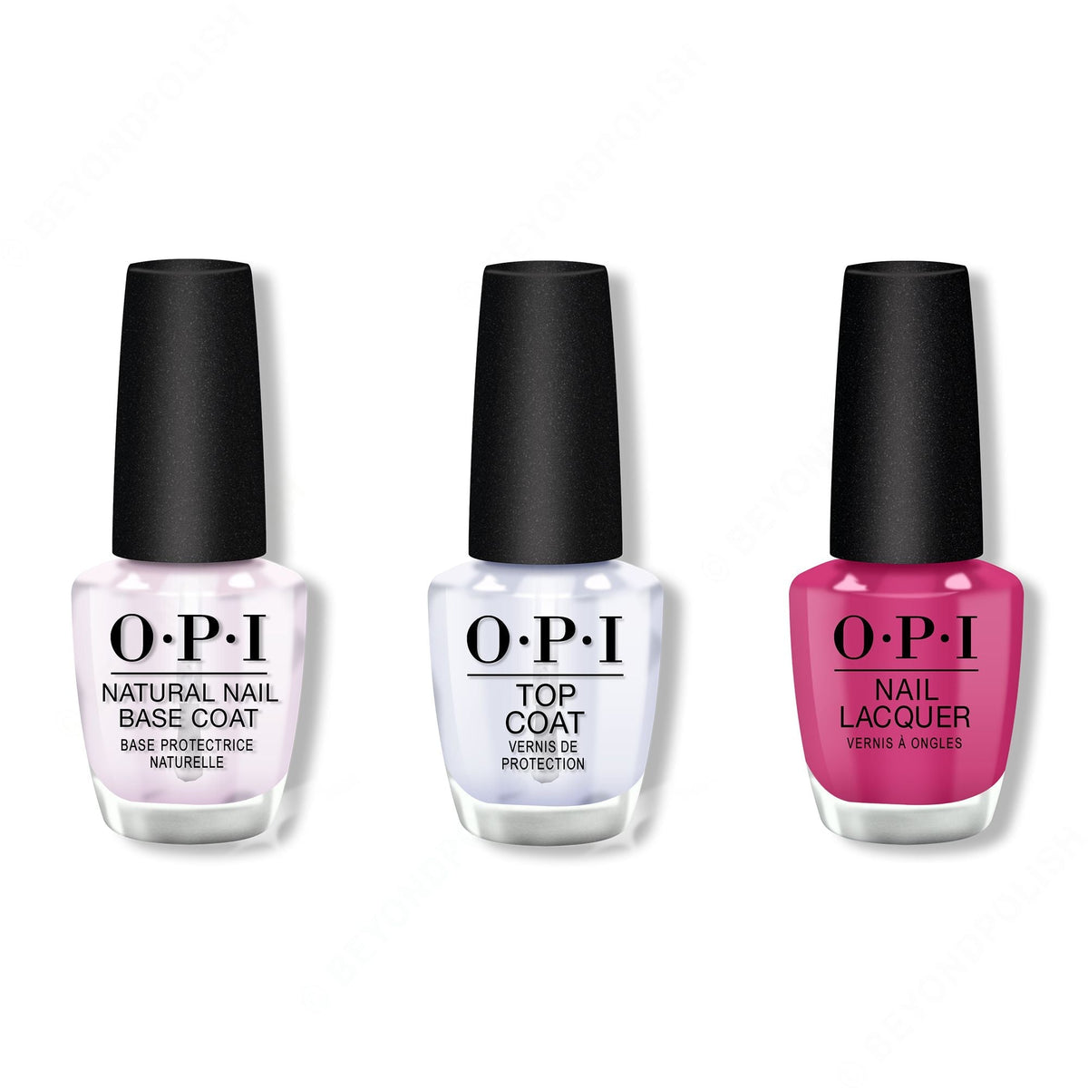 OPI - Nail Lacquer Combo - Base, Top & 7th & Flower - Salon Quality
