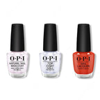 OPI - Nail Lacquer Combo - Base, Top & A Red-vival City 0.5 oz - Salon Quality