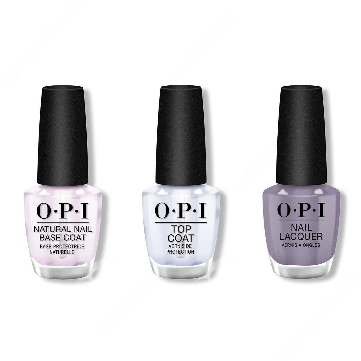OPI - Nail Lacquer Combo - Base, Top & Addio Bad Nails, Ciao Great Nails 0.5 oz - Salon Quality