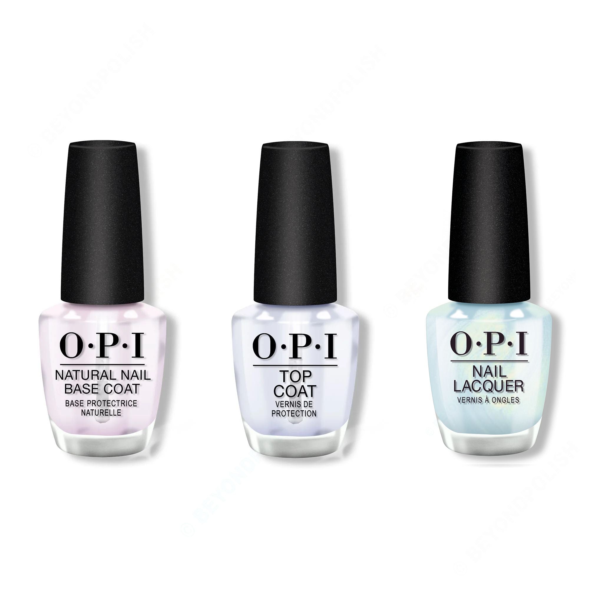 OPI - Nail Lacquer Combo - Base, Top & Air We Go - Salon Quality