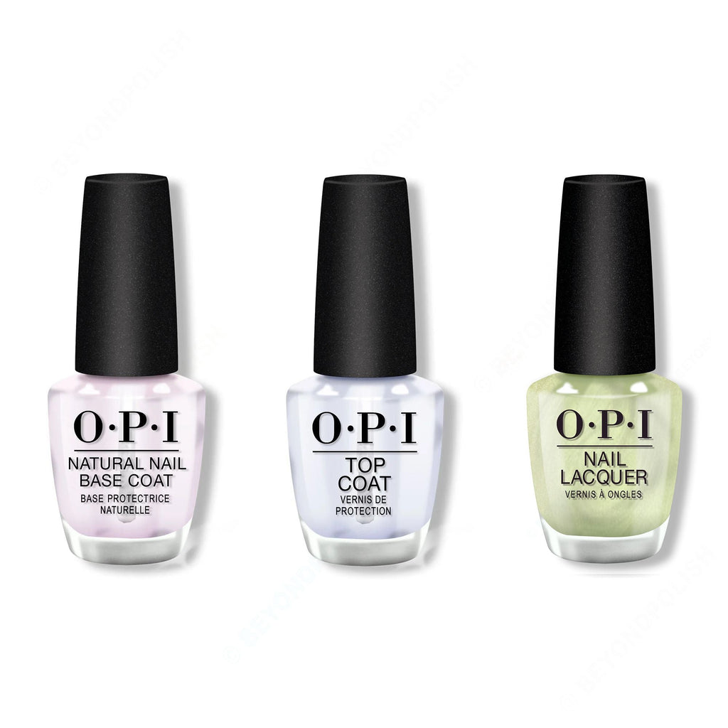OPI - Nail Lacquer Combo - Base, Top & AppointMINT Confirmed - Salon Quality