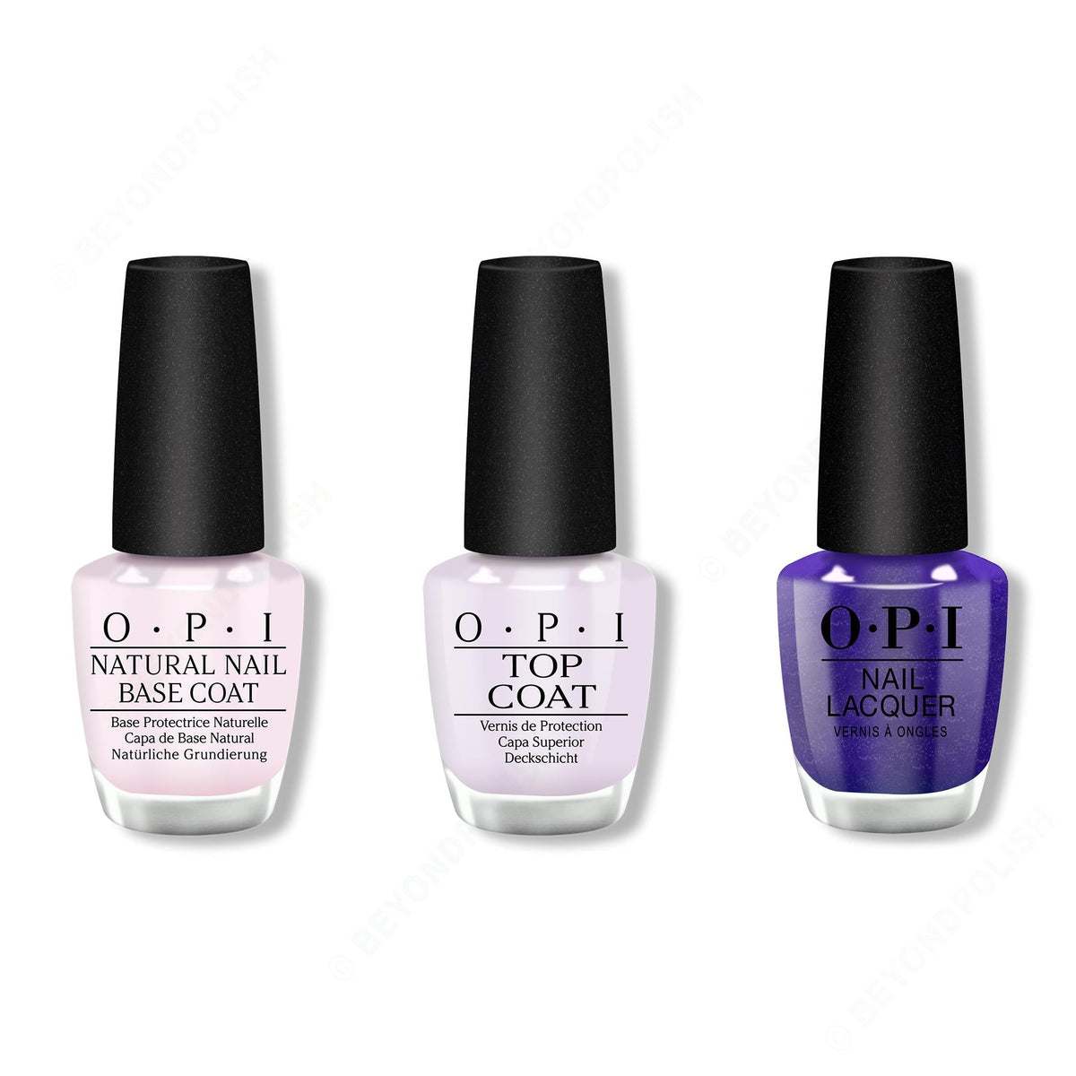 OPI - Nail Lacquer Combo - Base, Top & Aquarius Renegade - Salon Quality