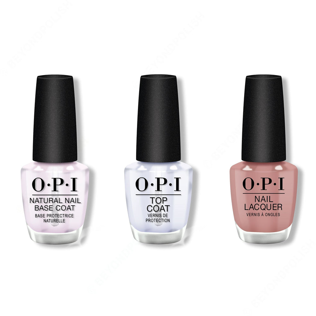 OPI - Nail Lacquer Combo - Base, Top & Barefoot in Barcelona 0.5 oz - Salon Quality