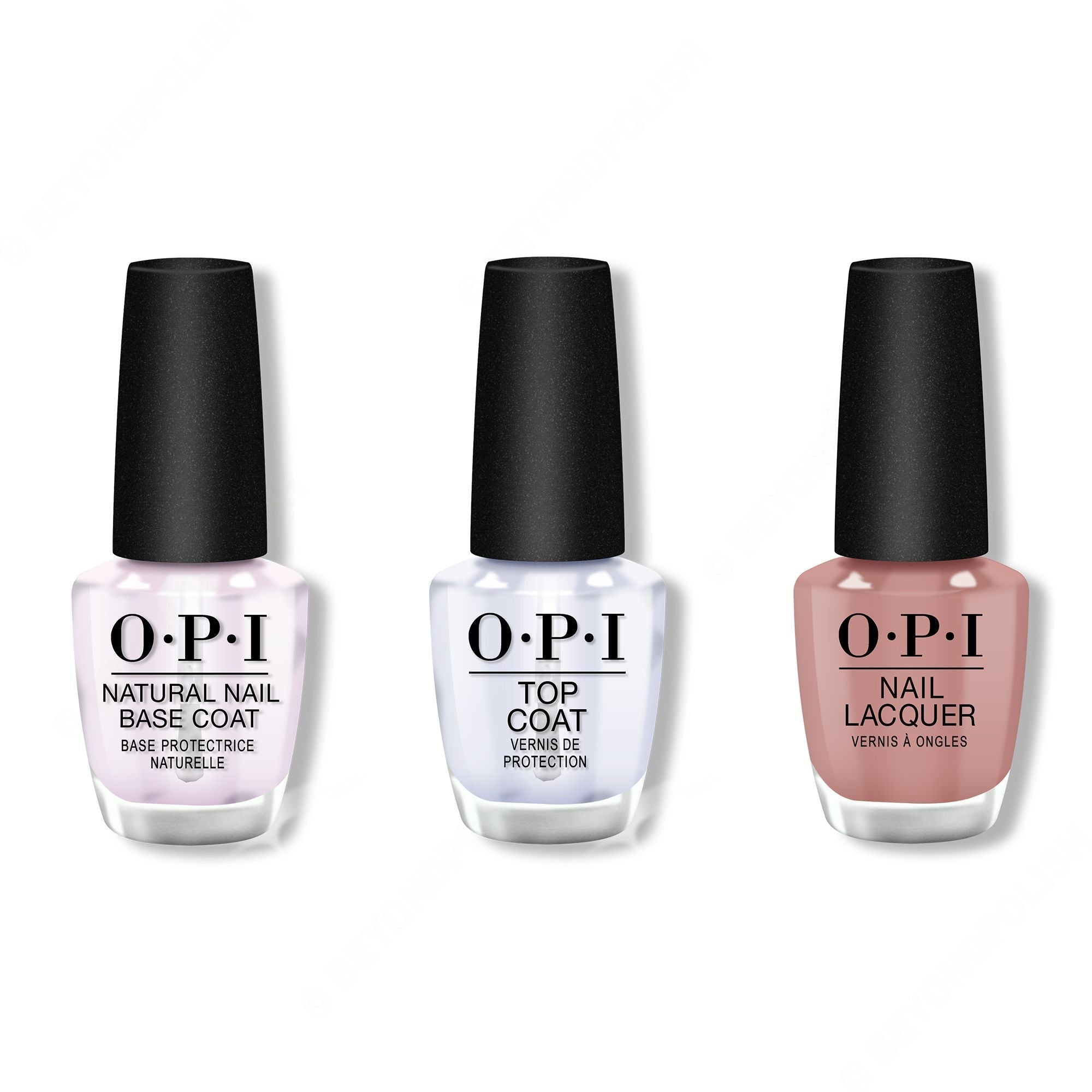 OPI - Nail Lacquer Combo - Base, Top & Barefoot in Barcelona 0.5 oz - Salon Quality