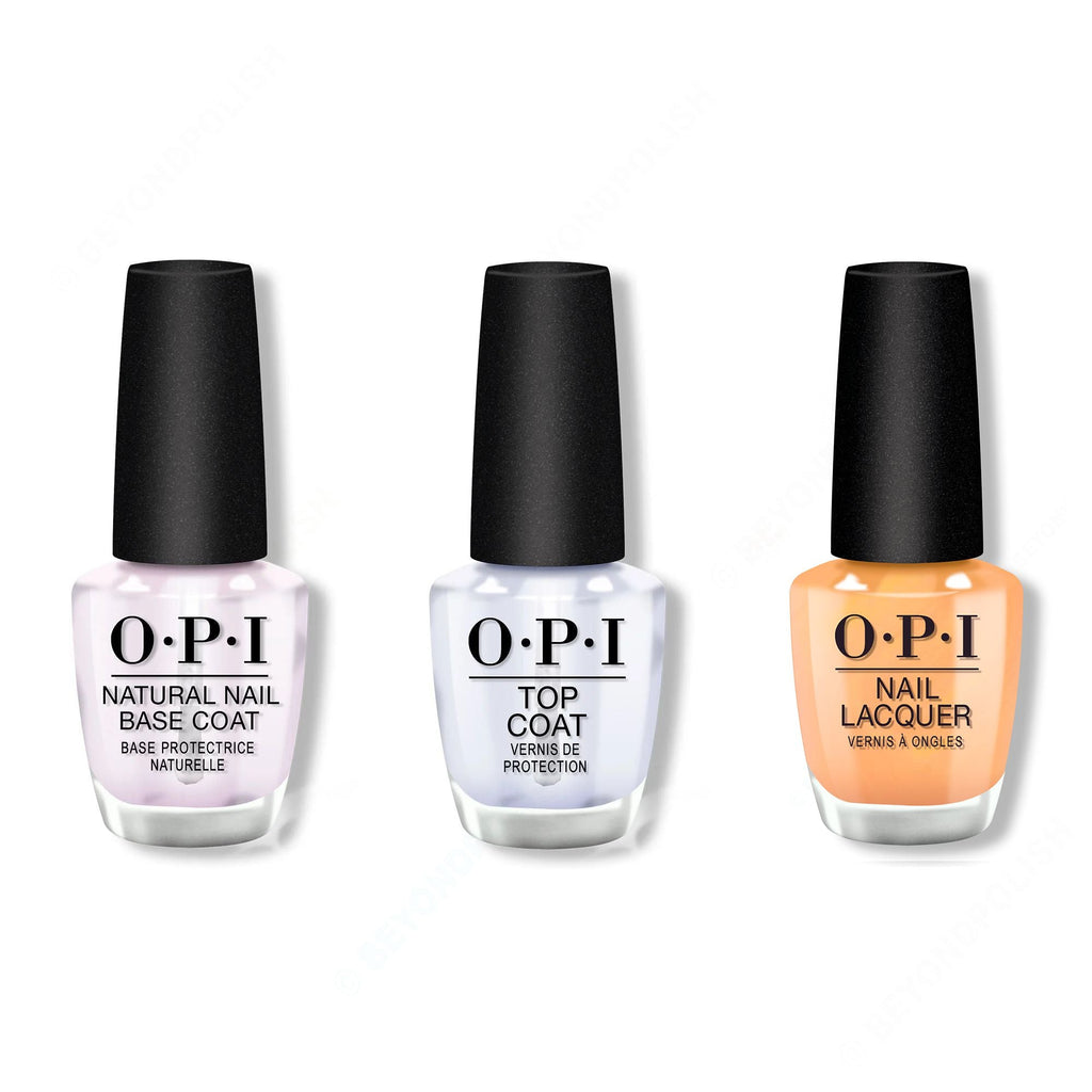 OPI - Nail Lacquer Combo - Base, Top & Beauty School Popout - Salon Quality