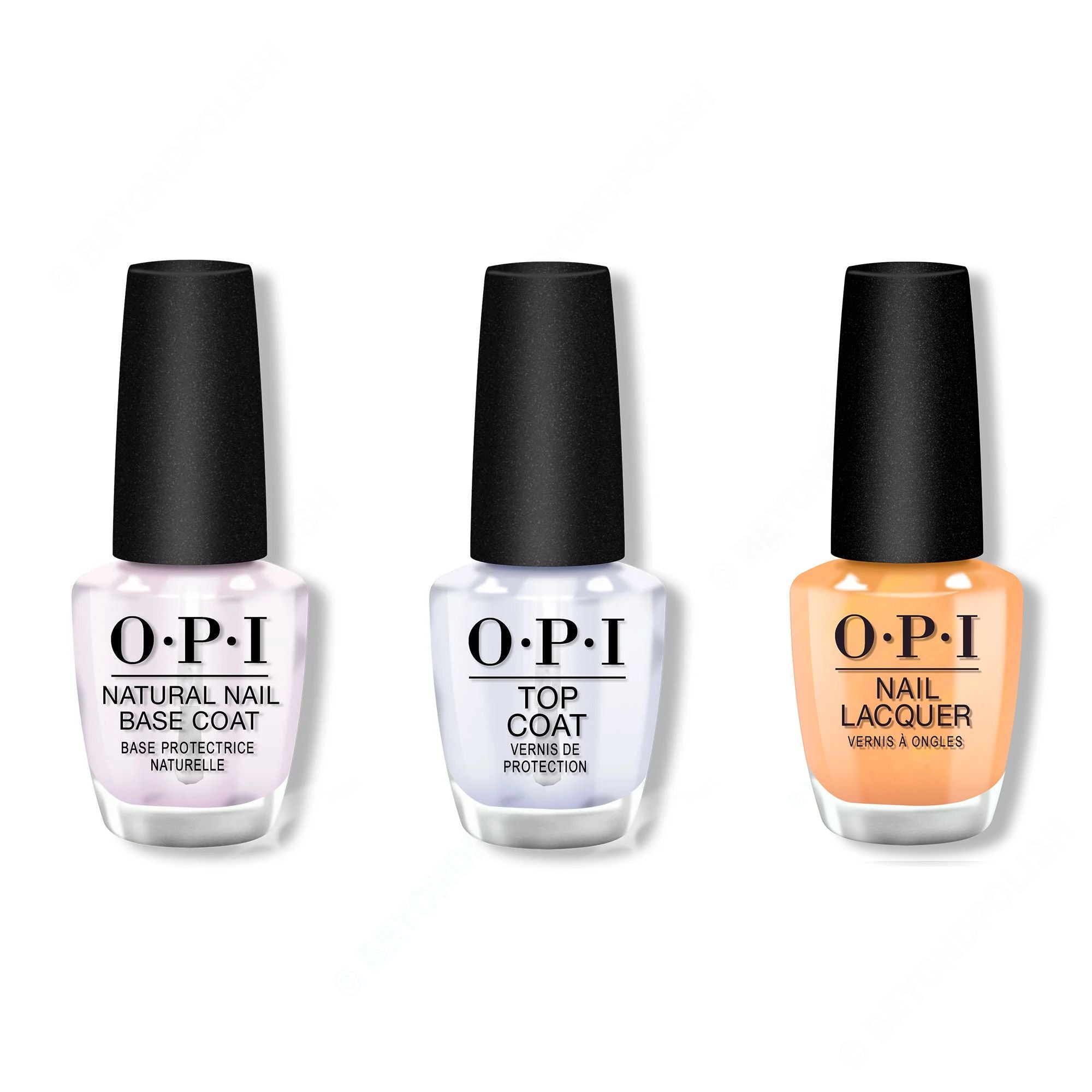 OPI - Nail Lacquer Combo - Base, Top & Beauty School Popout - Salon Quality