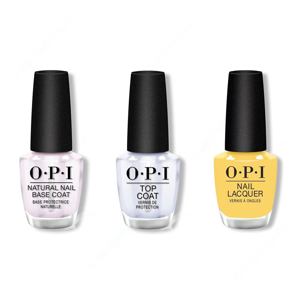 OPI - Nail Lacquer Combo - Base, Top & (Bee)Ffr - Salon Quality