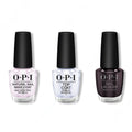 OPI - Nail Lacquer Combo - Base, Top & Black Cherry Chutney 0.5 oz - Salon Quality