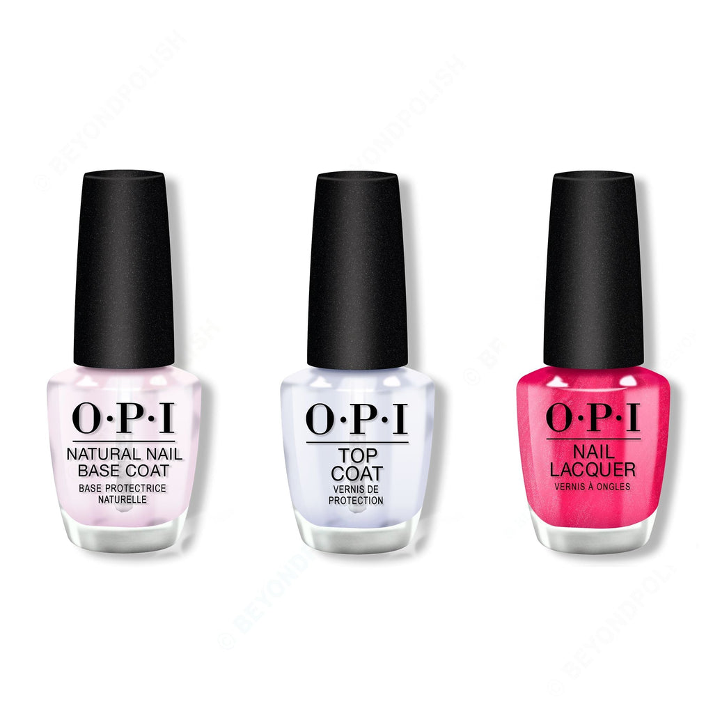 OPI - Nail Lacquer Combo - Base, Top & Blame the Mistletoe - Salon Quality