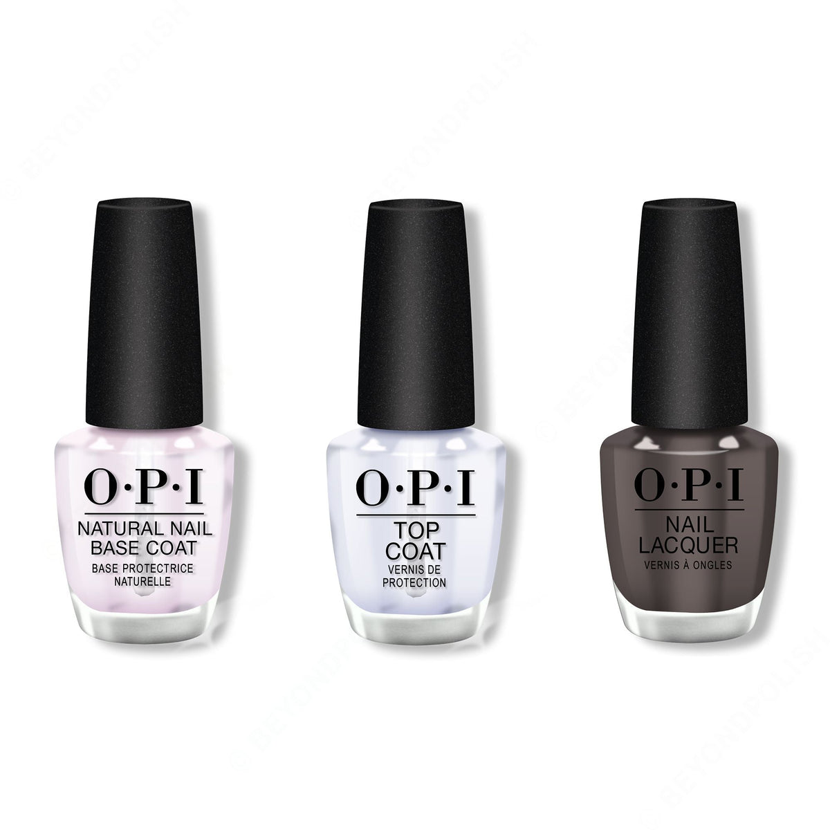 OPI - Nail Lacquer Combo - Base, Top & Brown To Earth - Salon Quality