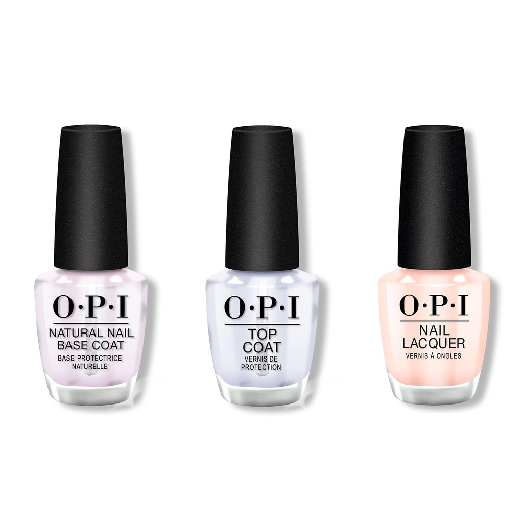 OPI - Nail Lacquer Combo - Base, Top & Bubble Bath 0.5 oz - Salon Quality