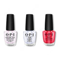 OPI - Nail Lacquer Combo - Base, Top & Cajun Shrimp 0.5 oz - Salon Quality