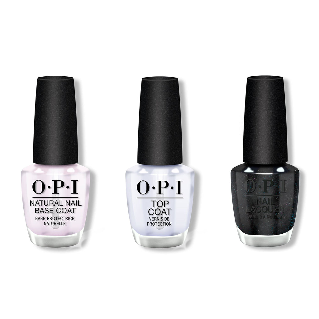 OPI - Nail Lacquer Combo - Base, Top & Cave The Way - Salon Quality