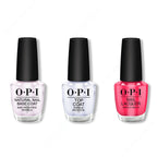 OPI - Nail Lacquer Combo - Base, Top & Charged Up Cherry 0.5 oz - Salon Quality