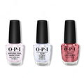OPI - Nail Lacquer Combo - Base, Top & Chicago Champagne Toast 0.5 oz - Salon Quality