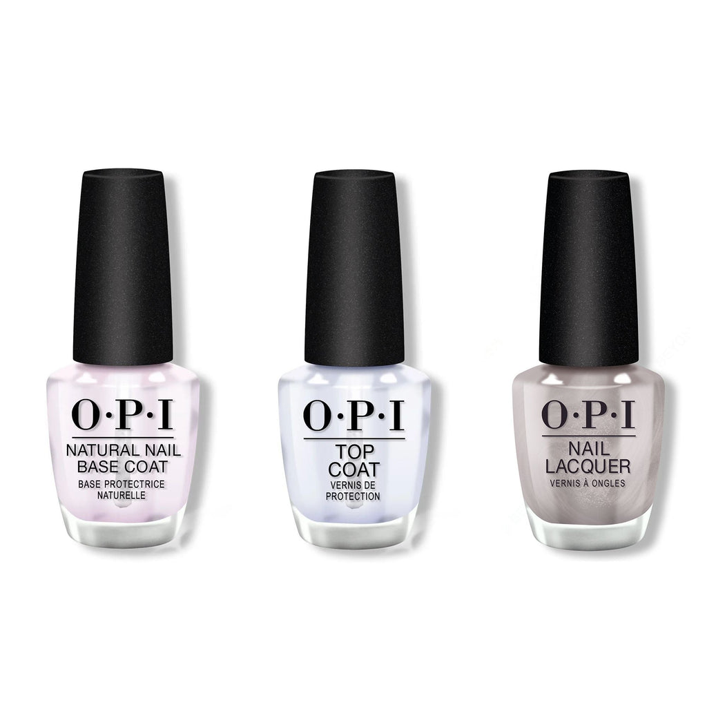 OPI - Nail Lacquer Combo - Base, Top & Chrome Clawz - Salon Quality