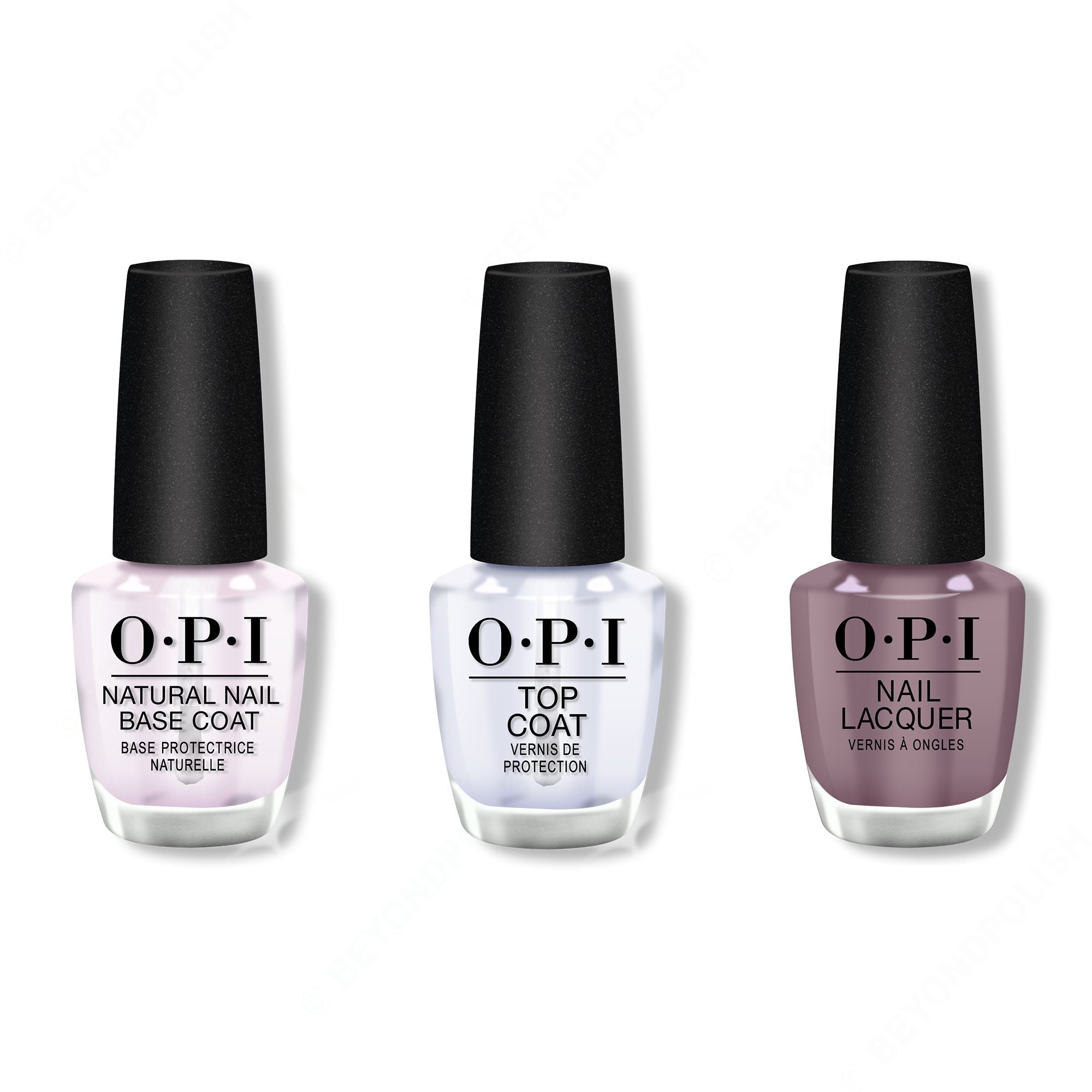 OPI - Nail Lacquer Combo - Base, Top & Claydreaming - Salon Quality