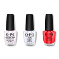 OPI - Nail Lacquer Combo - Base, Top & Coca-Cola Red 0.5 oz - Salon Quality