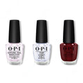OPI - Nail Lacquer Combo - Base, Top & Complimentary Wine 0.5 oz - Salon Quality