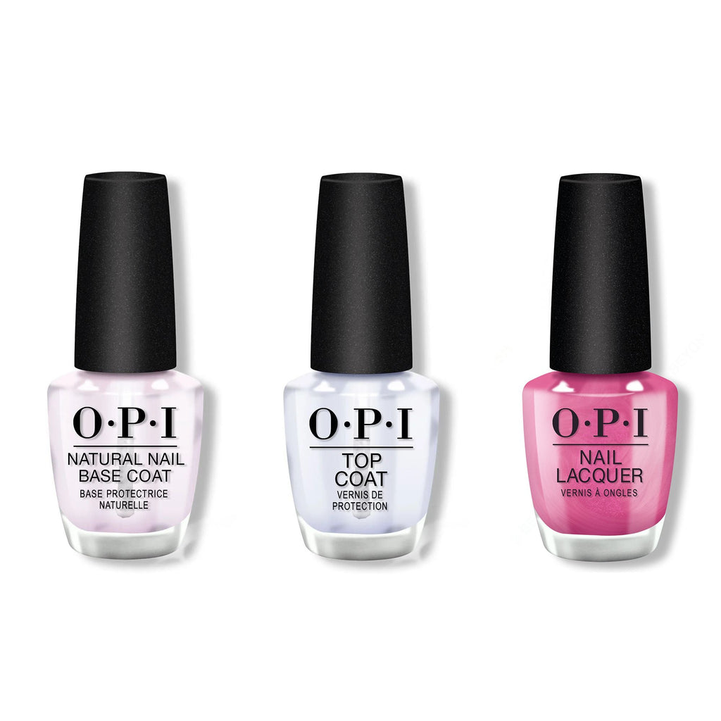 OPI - Nail Lacquer Combo - Base, Top & CosMIC Drop - Salon Quality