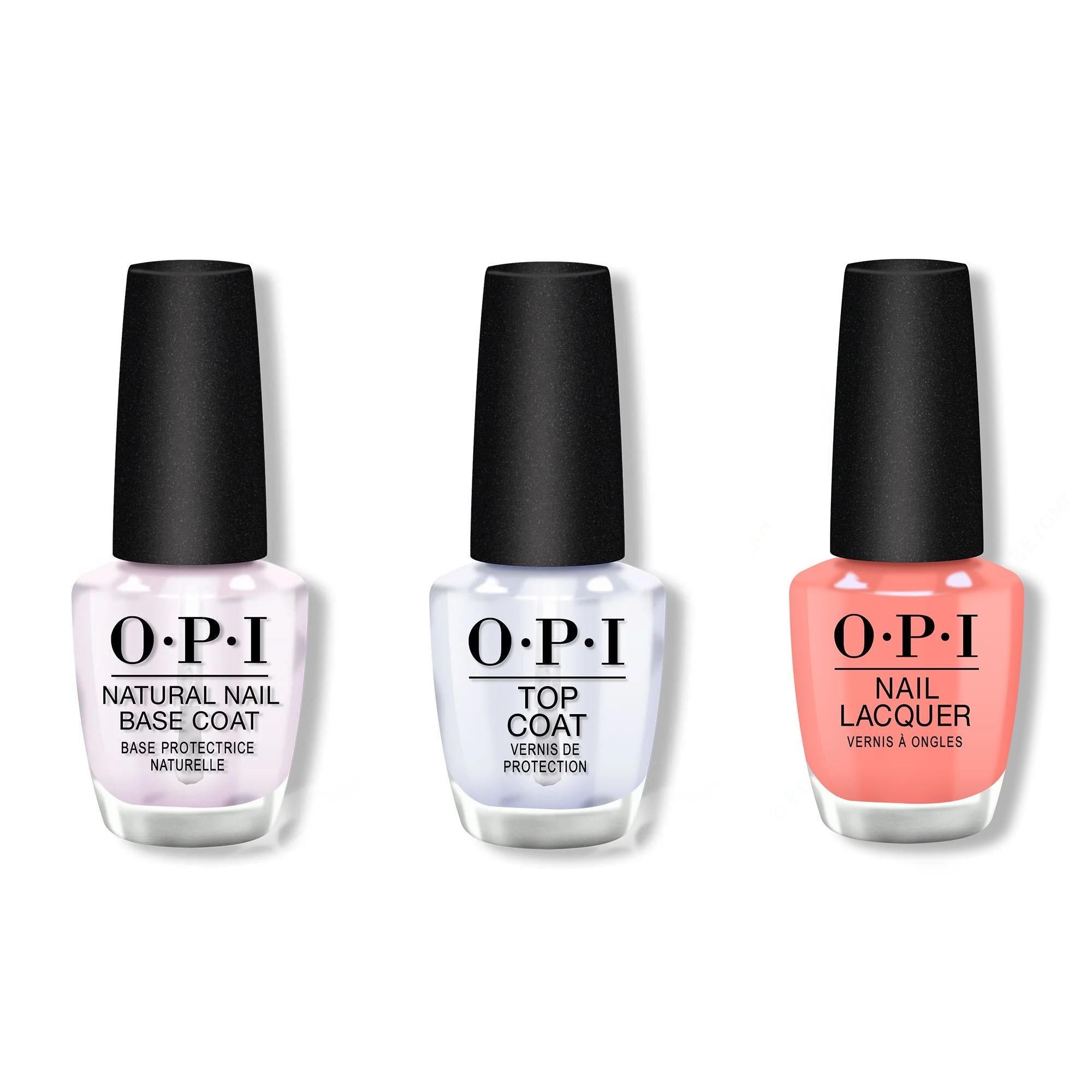 OPI - Nail Lacquer Combo - Base, Top & Cotton Candied Clawz - Salon Quality