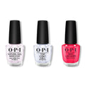 OPI - Nail Lacquer Combo - Base, Top & Cyber Cherry on Top - Salon Quality