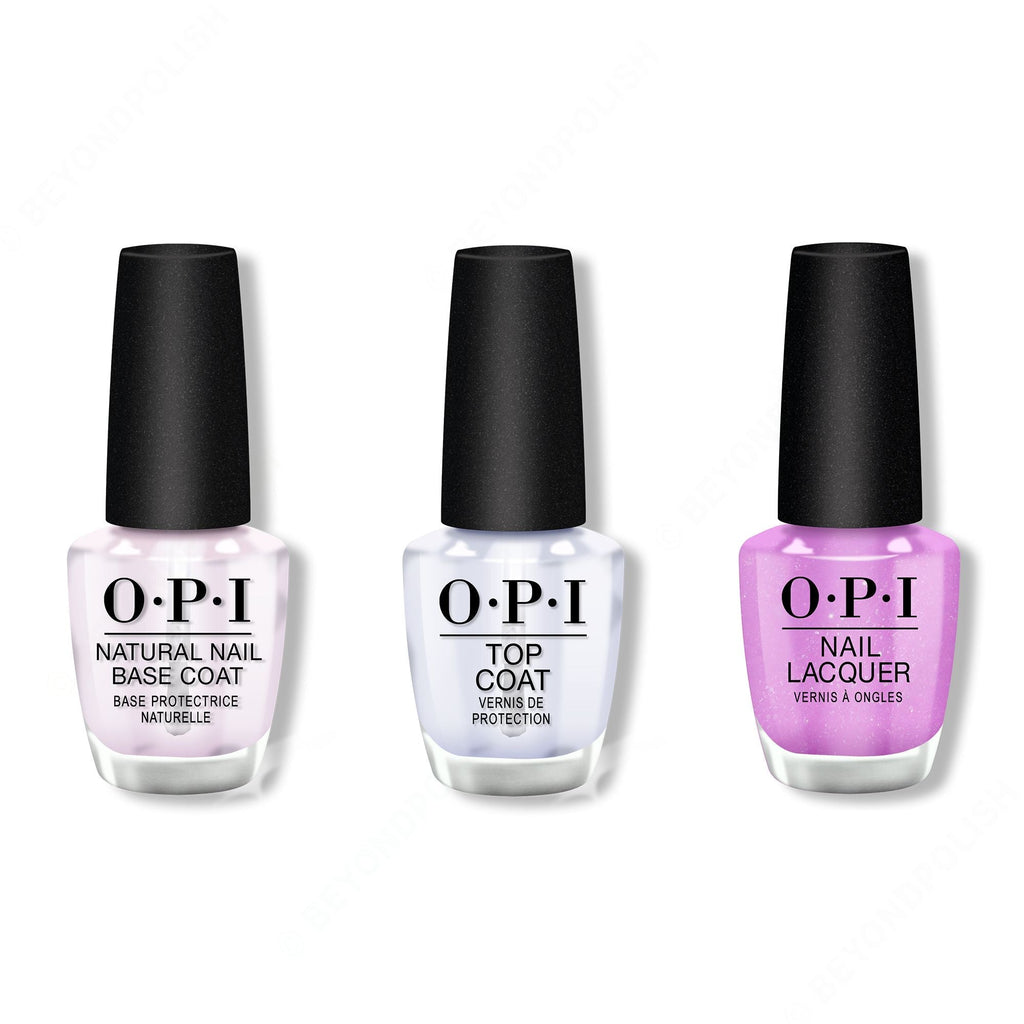 OPI - Nail Lacquer Combo - Base, Top & Don't Wait. Create. - Salon Quality