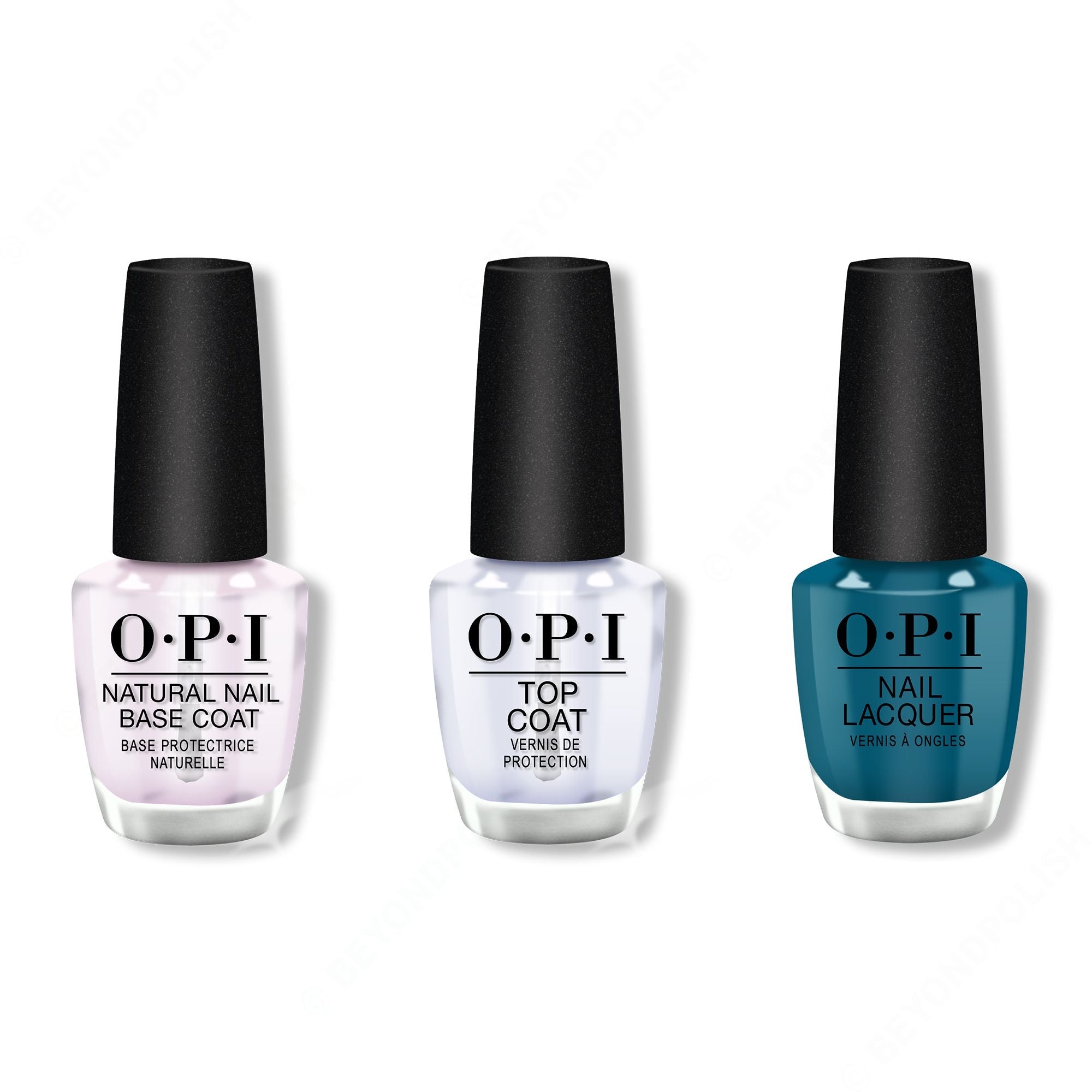 OPI - Nail Lacquer Combo - Base, Top & Drama At La Scala 0.5 oz - Salon Quality