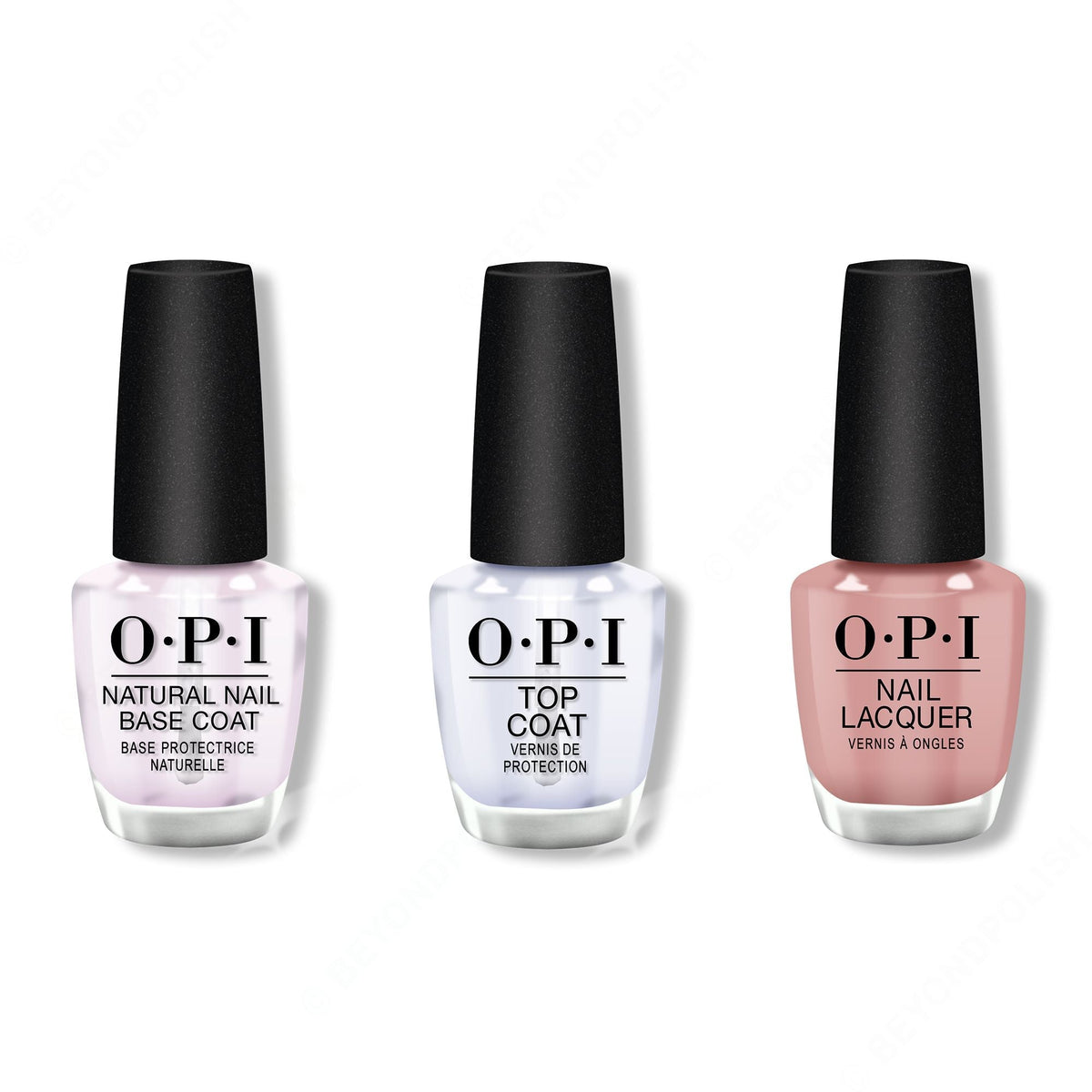 OPI - Nail Lacquer Combo - Base, Top & Dulce de Leche 0.5 oz - Salon Quality