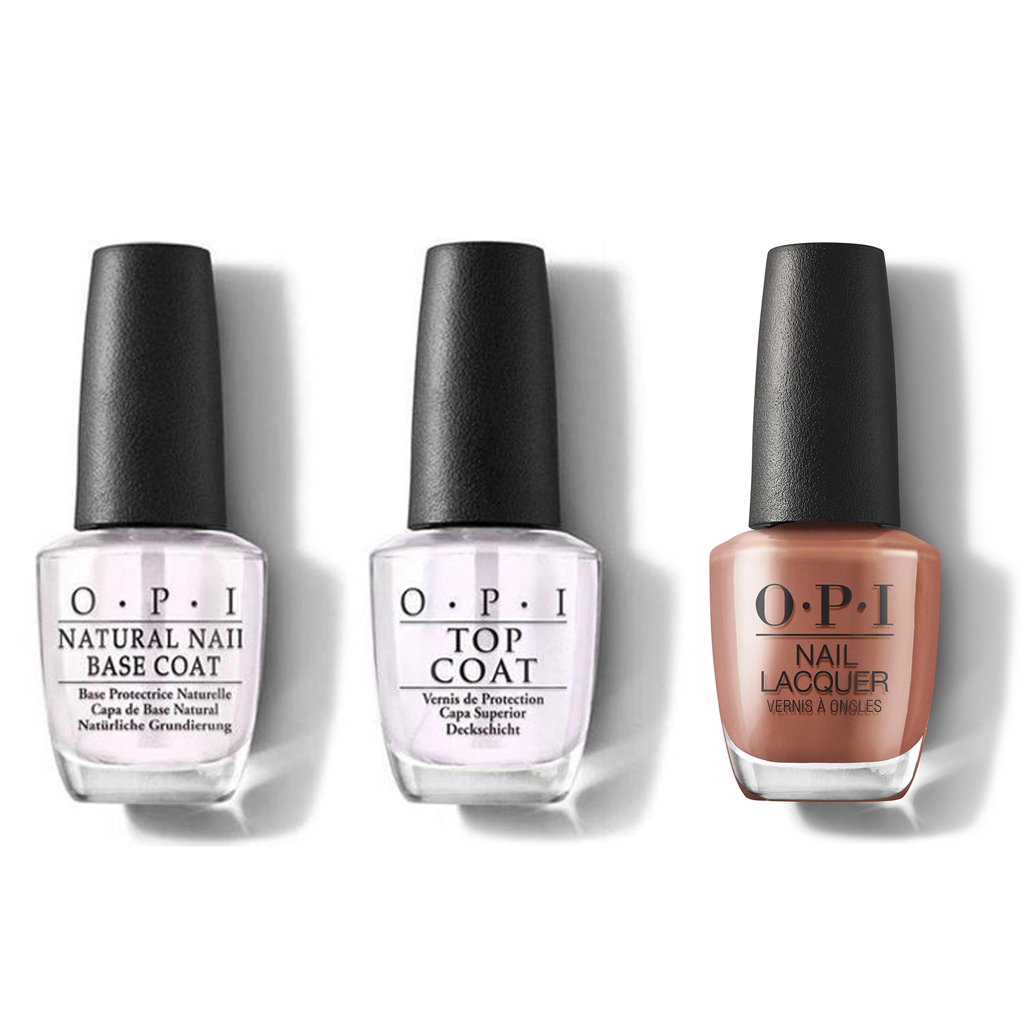 OPI - Nail Lacquer Combo - Base, Top & Endless Sun-ner - Salon Quality