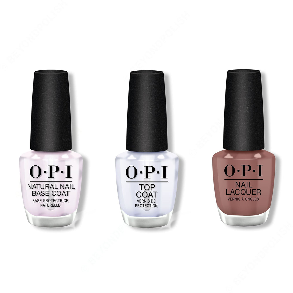 OPI - Nail Lacquer Combo - Base, Top & Espresso Your Inner Self - Salon Quality