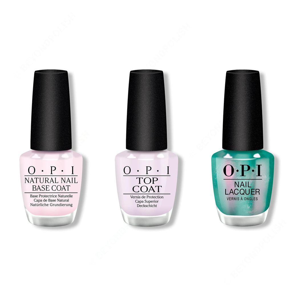 OPI - Nail Lacquer Combo - Base, Top & Feelin' Capricorn-y - Salon Quality