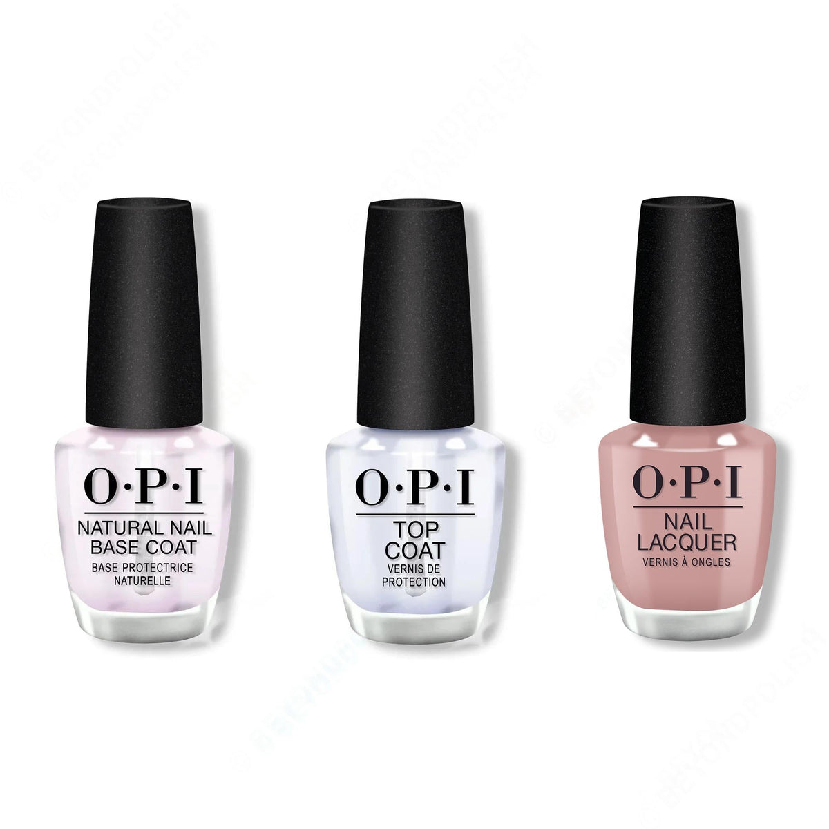 OPI - Nail Lacquer Combo - Base, Top & Flannel Aerobics - Salon Quality