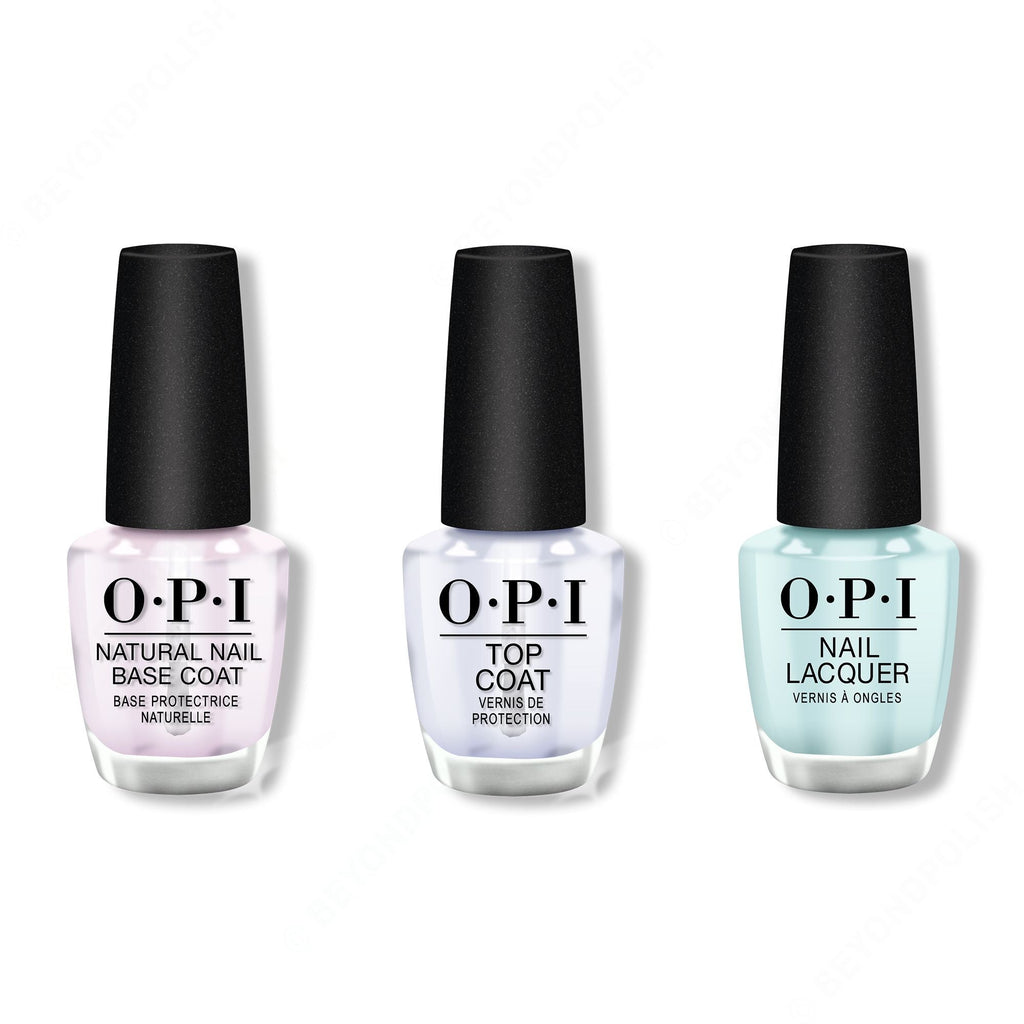 OPI - Nail Lacquer Combo - Base, Top & Gelato on My Mind 0.5 oz - Salon Quality