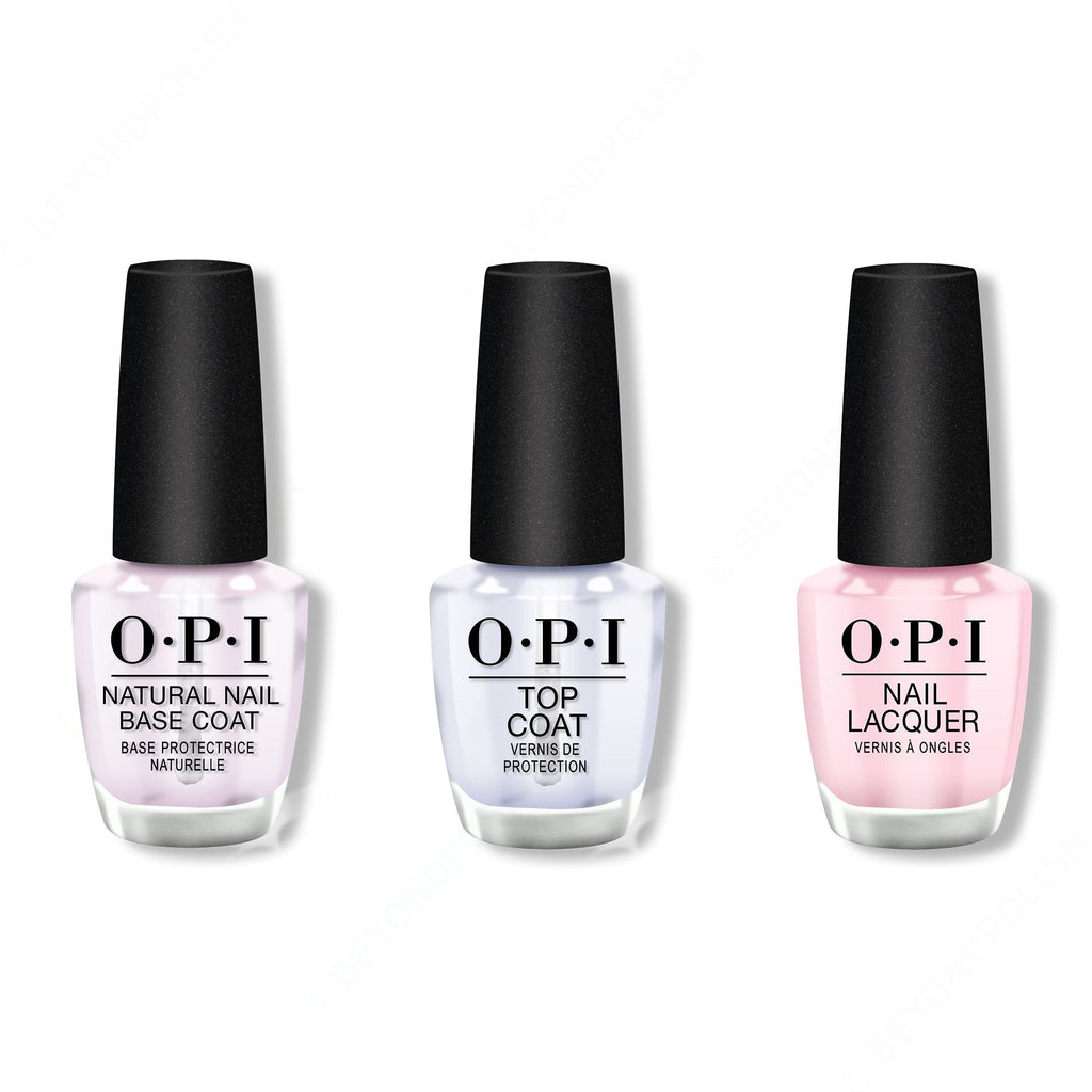 OPI - Nail Lacquer Combo - Base, Top & Getting Nadi On My Honeymoon 0.5 oz - Salon Quality