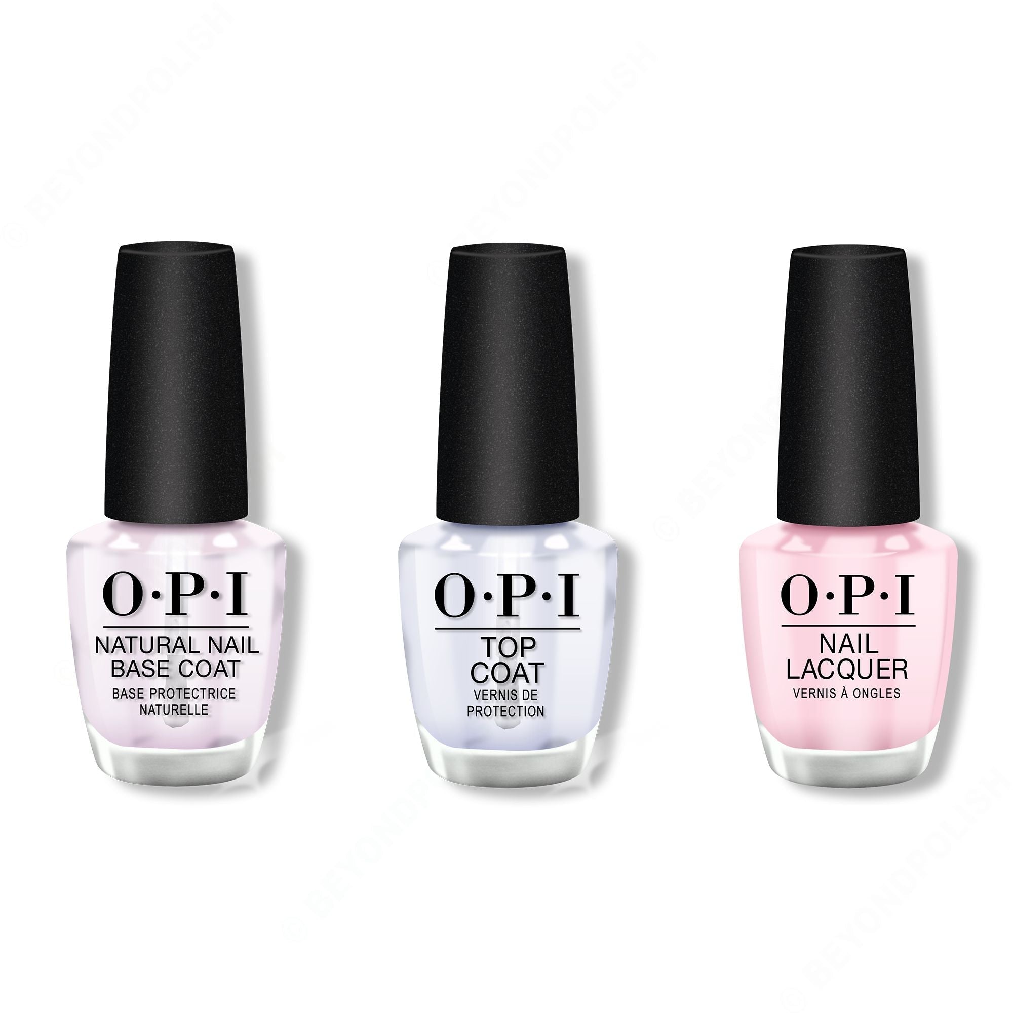 OPI - Nail Lacquer Combo - Base, Top & Getting Nadi On My Honeymoon 0.5 oz - Salon Quality