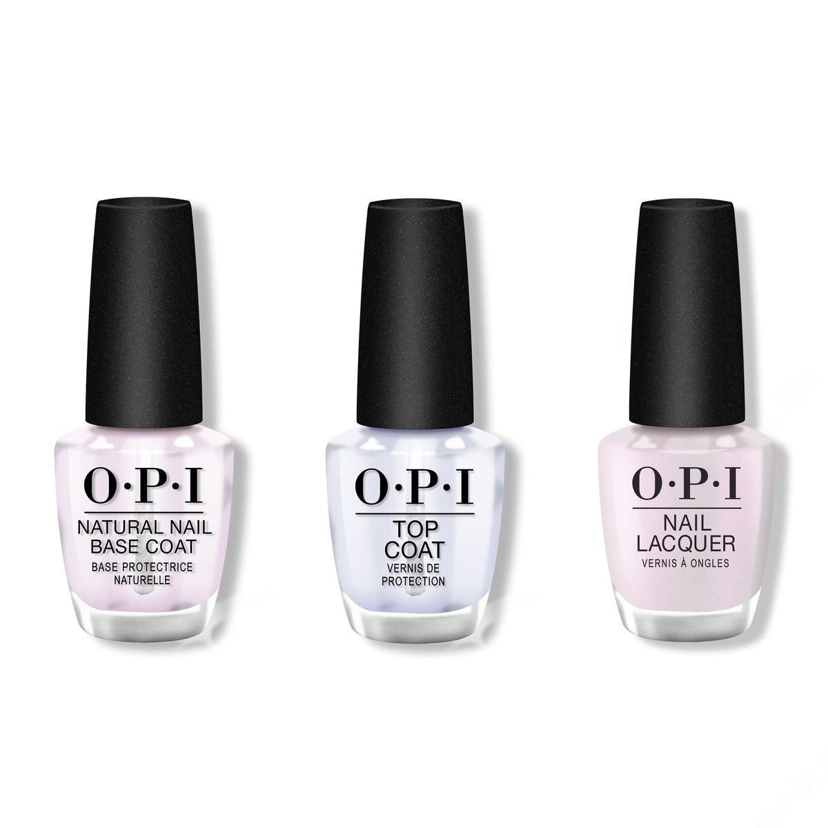 OPI - Nail Lacquer Combo - Base, Top & Glazed N' Amused - Salon Quality