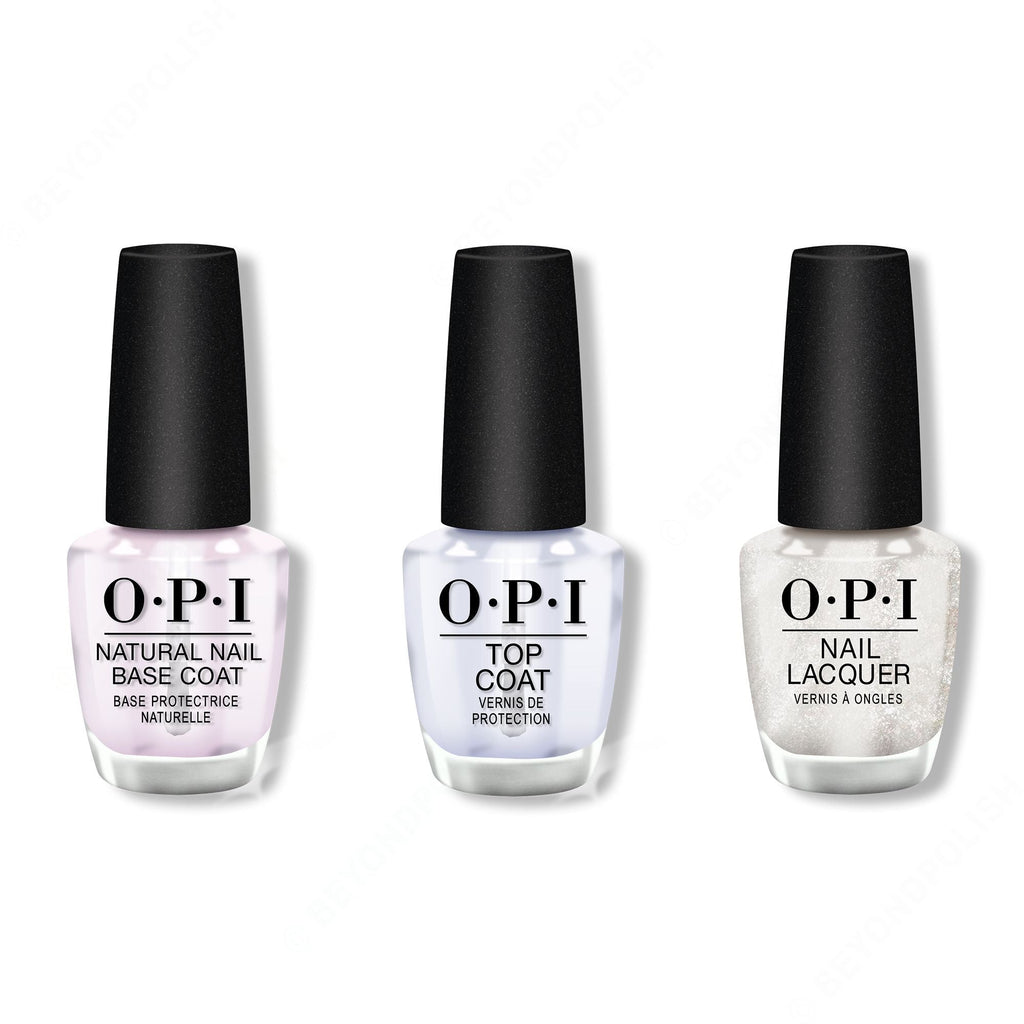 OPI - Nail Lacquer Combo - Base, Top & Happy Anniversary! 0.5 oz - Salon Quality