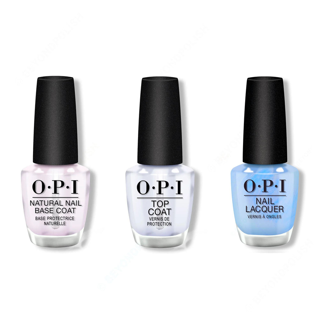 OPI - Nail Lacquer Combo - Base, Top & Happy Play-ce - Salon Quality