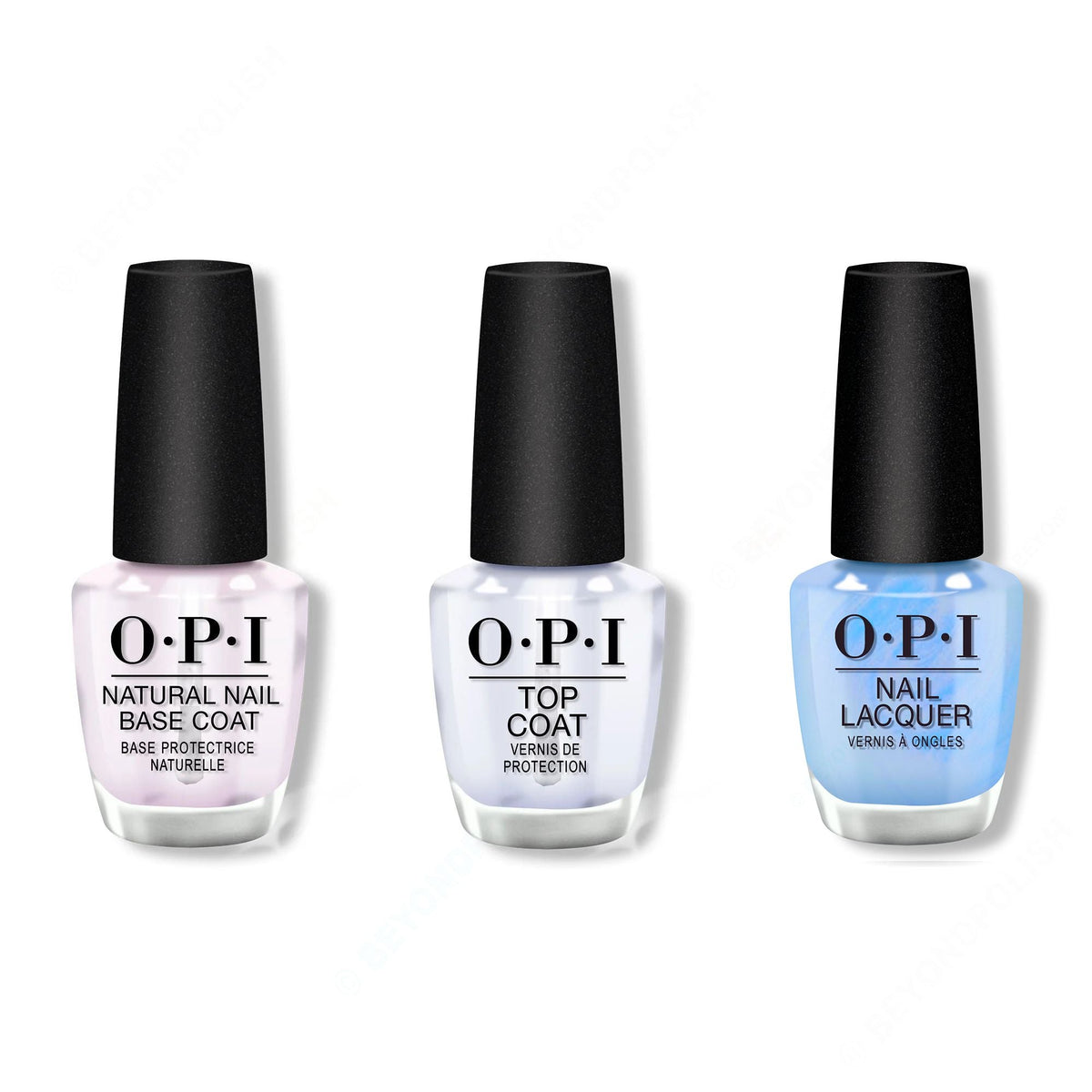 OPI - Nail Lacquer Combo - Base, Top & Happy Play-ce - Salon Quality