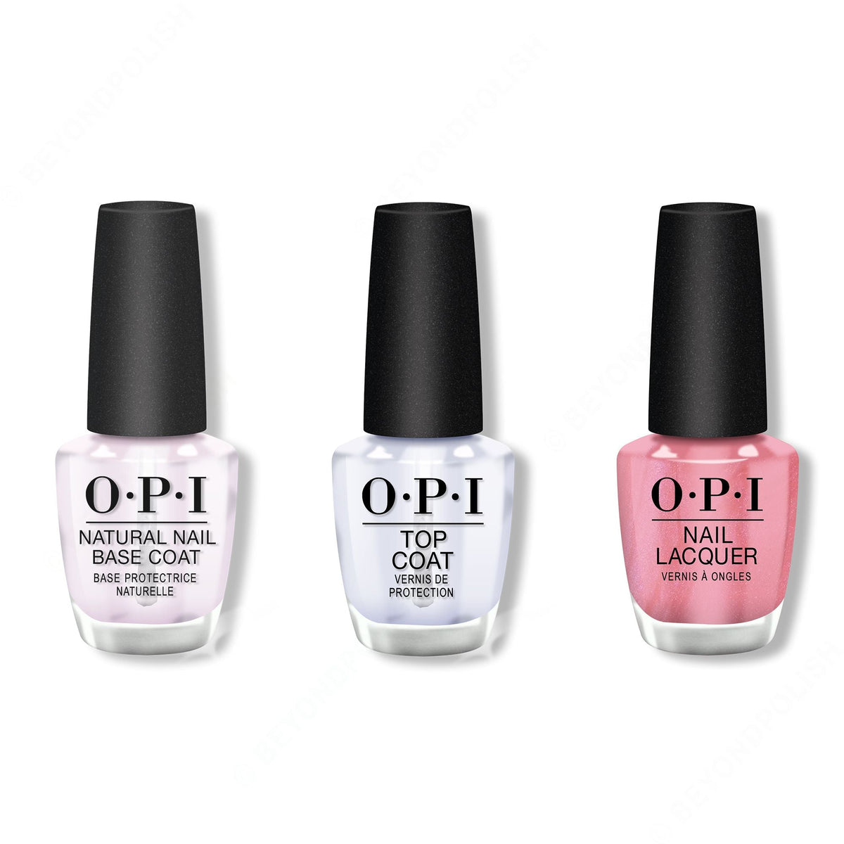 OPI - Nail Lacquer Combo - Base, Top & Hawaiian Orchid 0.5 oz - Salon Quality