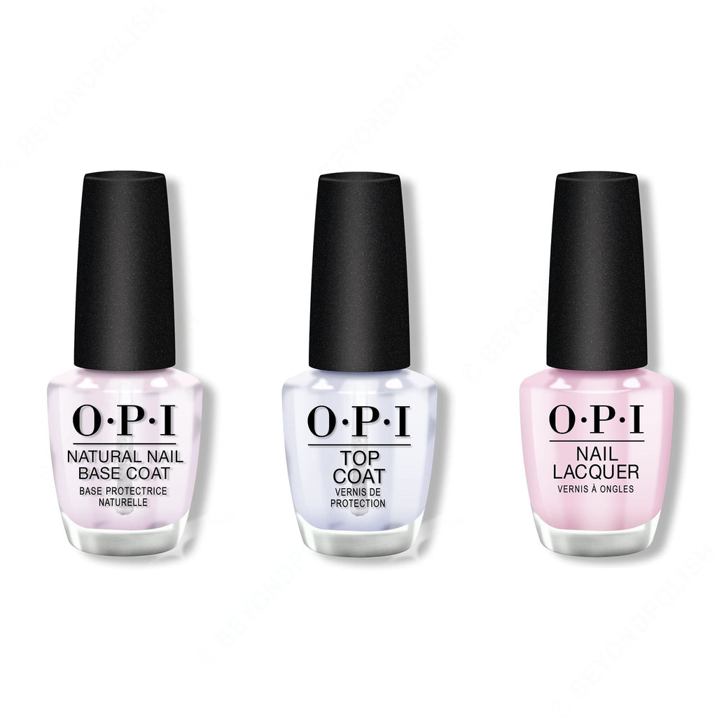 OPI - Nail Lacquer Combo - Base, Top & Hollywood & Vibe - Salon Quality