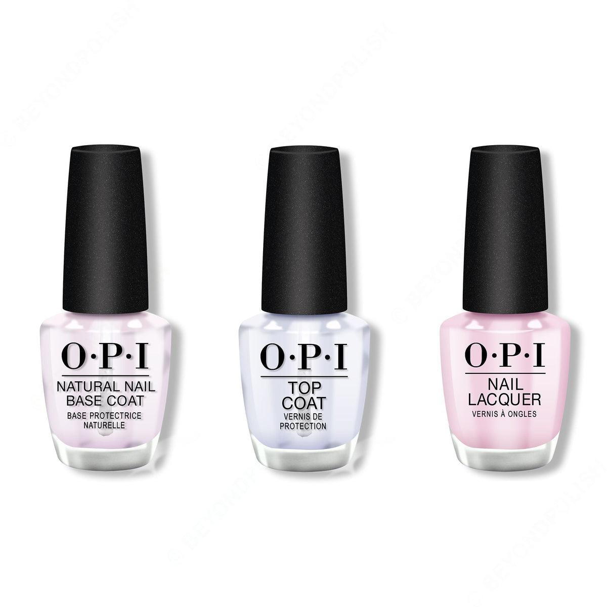 OPI - Nail Lacquer Combo - Base, Top & Hollywood & Vibe - Salon Quality