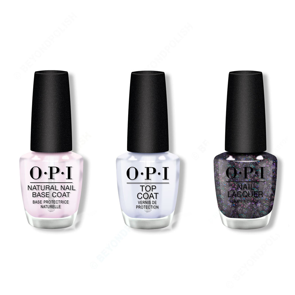 OPI - Nail Lacquer Combo - Base, Top & Hot & Coaled - Salon Quality