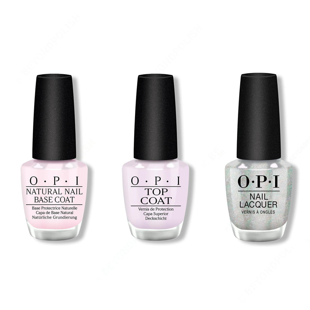 OPI - Nail Lacquer Combo - Base, Top & I Cancer-tainly Shine - Salon Quality