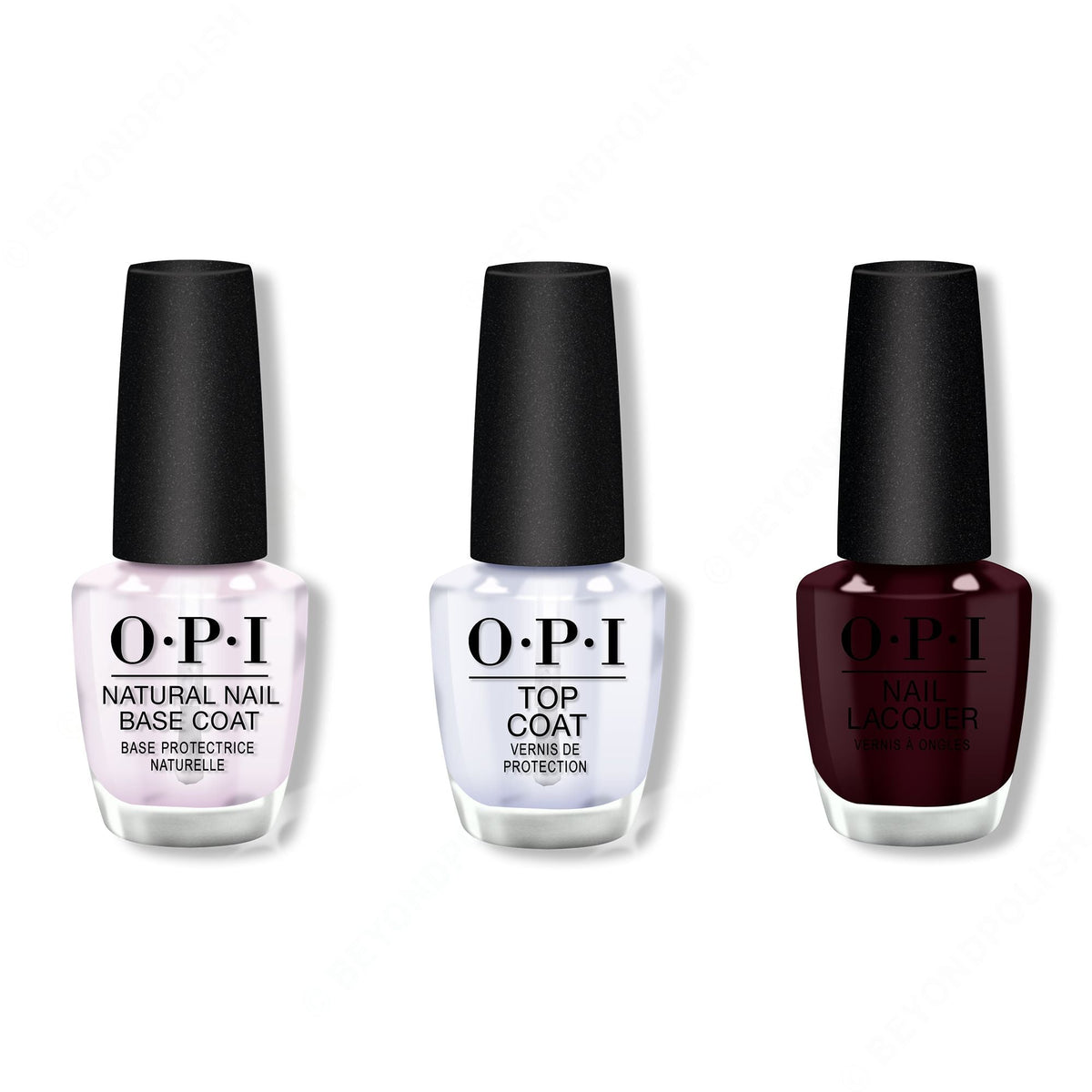 OPI - Nail Lacquer Combo - Base, Top & In the Cable Car-Pool Lane 0.5 oz - Salon Quality