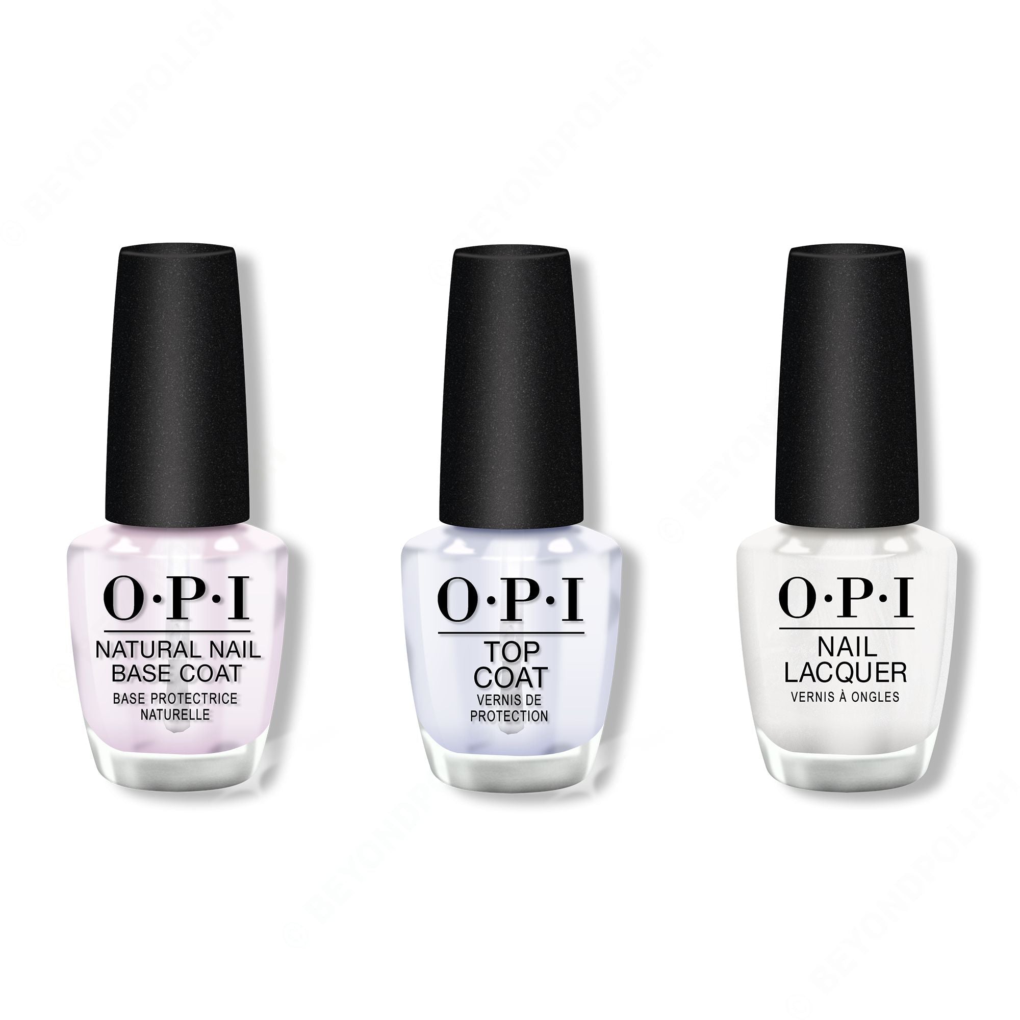 OPI - Nail Lacquer Combo - Base, Top & Kyoto Pearl 0.5 oz - Salon Quality