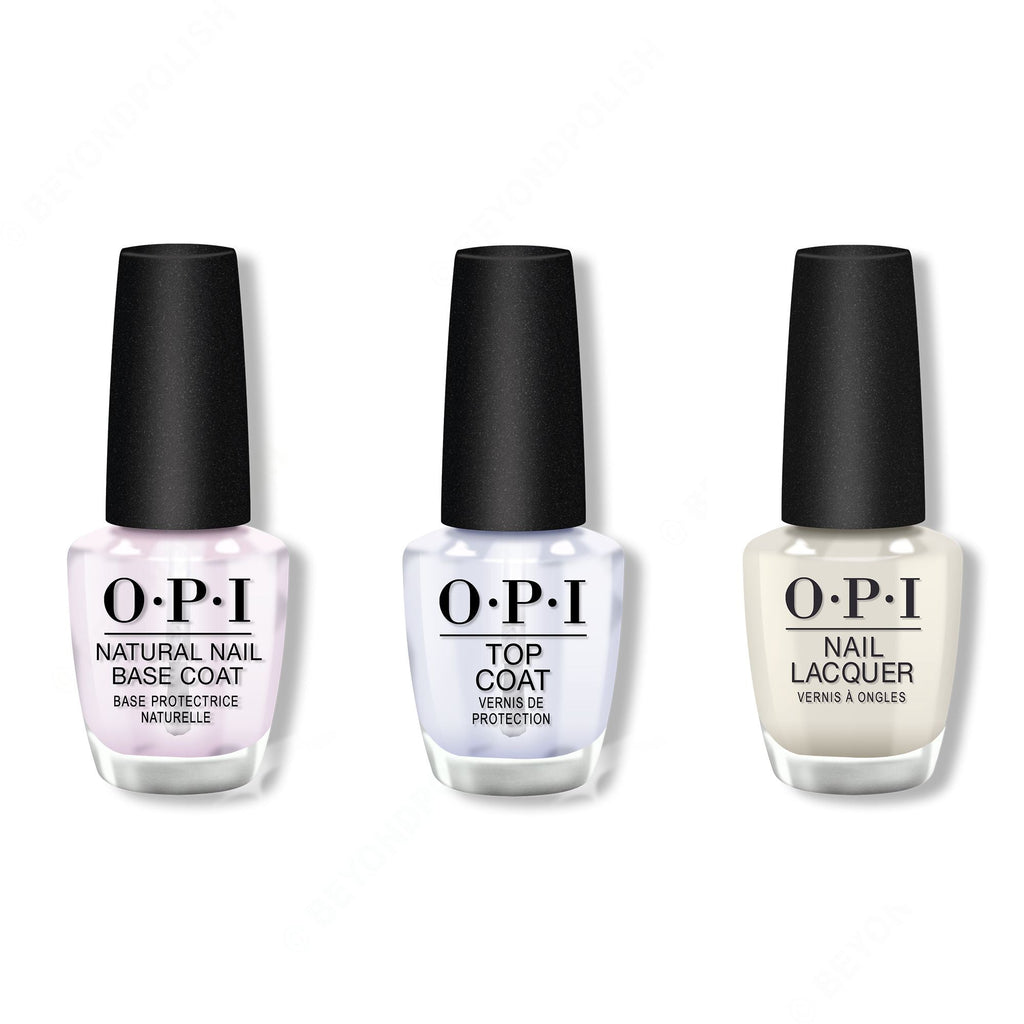 OPI - Nail Lacquer Combo - Base, Top & Let Me Bayou a Drink 0.5 oz - Salon Quality